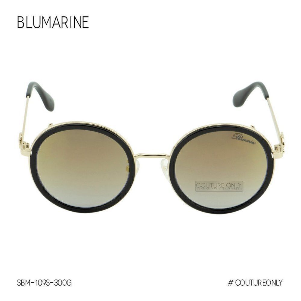 New Blumarine Black & Gold Women Sunglasses Round SBM-109S Faux-Fur Limited Ed. - Picture 11 of 14